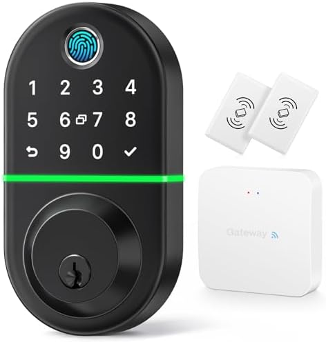 Secure Smart Door Lock with Fingerprint Keypad - KUCACCI Keyless Entry Smart Deadbolt
