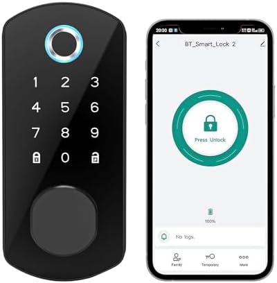 5-in-1 Smart Door Lock with Fingerprint and Bluetooth function