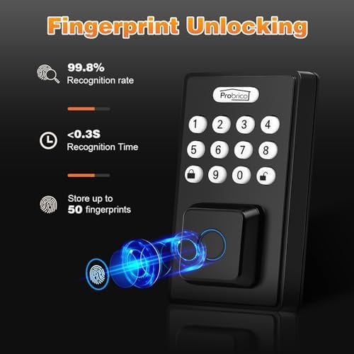 Probrico Smart Door Lock with Fingerprint Keypad Security