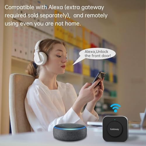Fingerprint Door Lock with 2 Lever Handles - Keyless Entry Smart Deadbolt