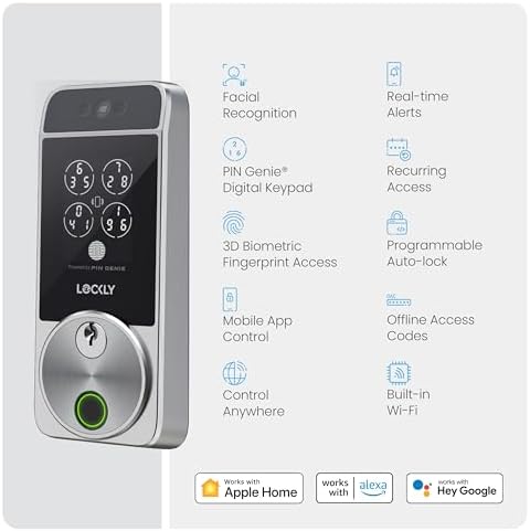 Lockly Visage Zeno Series Smart Door Lock with Face Fingerprint Entry