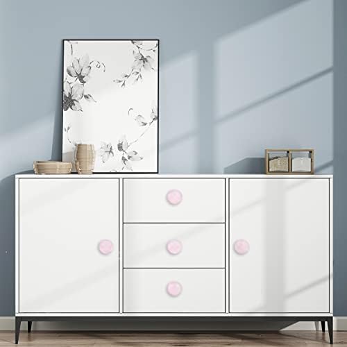 Luxe Rose Quartz Crystal Ball Drawer Knobs Set