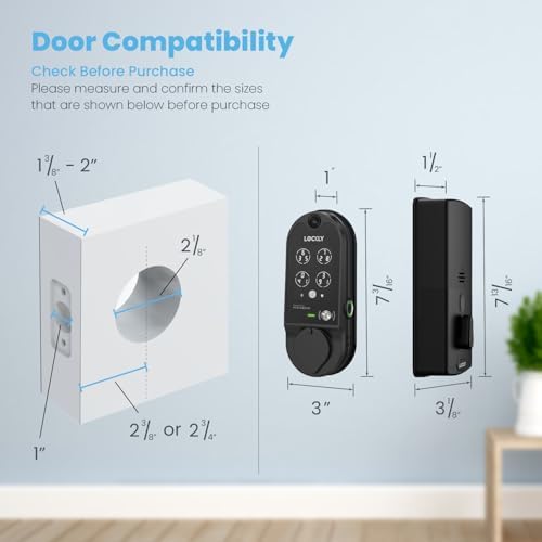 Lockly Vision Smart Lock Front Door Security with 3D Fingerprint Alexa