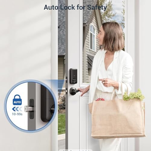 Fingerprint Door Lock with 2 Lever Handles - Keyless Entry Smart Deadbolt