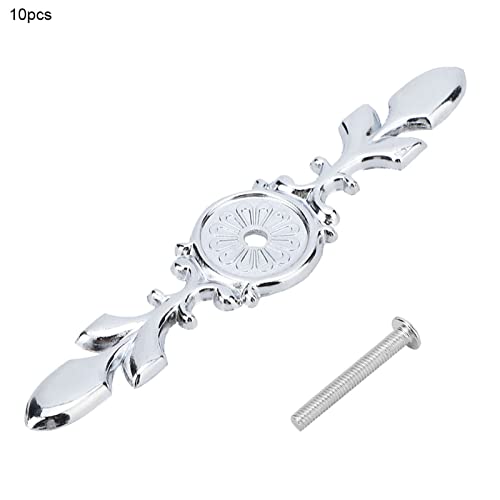 Premium Zinc Alloy Cabinet Handle Back Plate Set 10PC in Antique Silver
