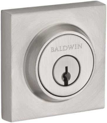 Baldwin SCCSD Contemporary Square Single Cylinder Keyed Entry Deadbolt Satin Nickel