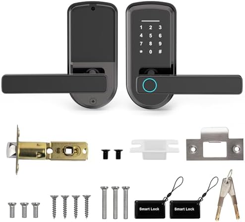 Secustone 7-in-1 Smart Deadbolt Lock with Fingerprint and Keyless Entry - Black