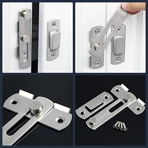 MazWI Sliding Door Lock Bolt Stainless Steel