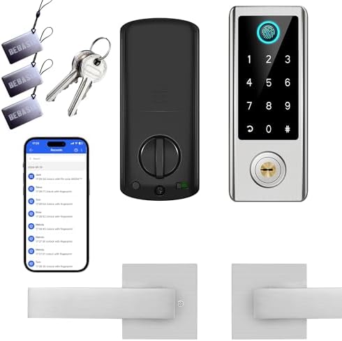 BEBASIA Smart Fingerprint Door Lock with Handle Set 1