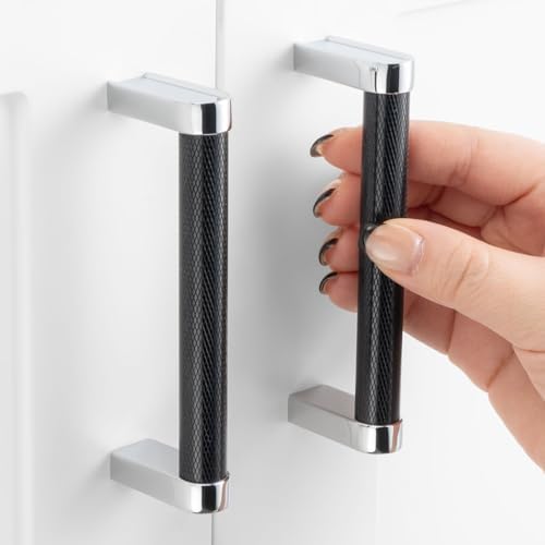 Elegant Black Chrome Pulls for Kitchen Cabinets