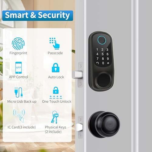 Yosimika Keyless Entry Door Lock with Aged Bronze Finish