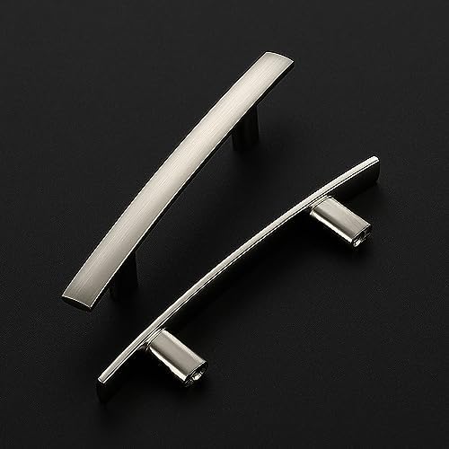 Curved Cabinet Handles 3-inch Style with Brushed Nickel Finishes