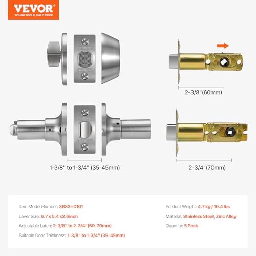 VEVOR Entry Door Locksets with Deadbolt 5-Pack