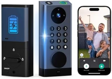 Smart Deadbolt Lock with Camera for Front Door Security Anweller