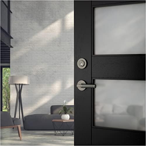 Baldwin Deadbolt Set - Enhanced Contemporary Polished Brass No Lacquer Keyed E