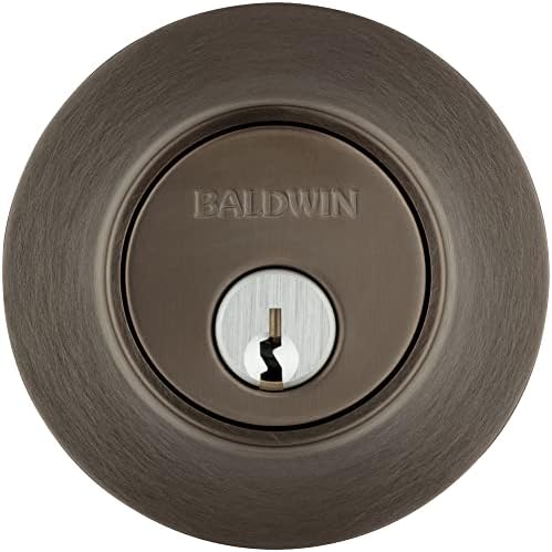 Baldwin Deadbolt Set - Enhanced Contemporary Polished Brass No Lacquer Keyed E