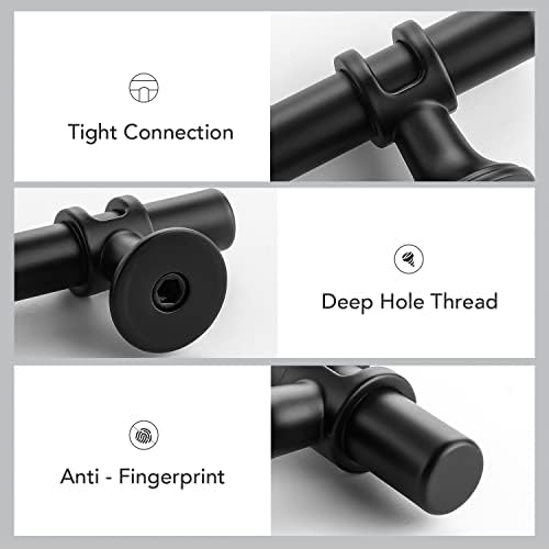 Transform Your Kitchen with 10 SBuff Sleek Durable Black Cabinet Handles