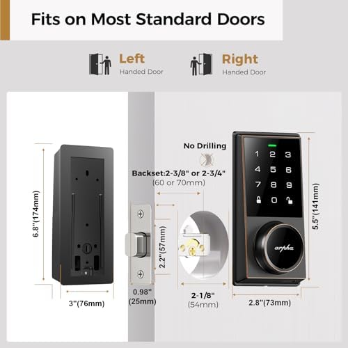 ARPHA Keyless Entry Door Lock with 50 Codes and 16 Passwords