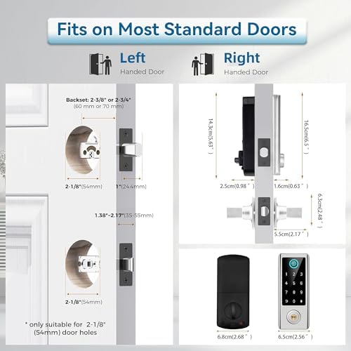 BEBASIA Smart Fingerprint Door Lock with Handle Set 1