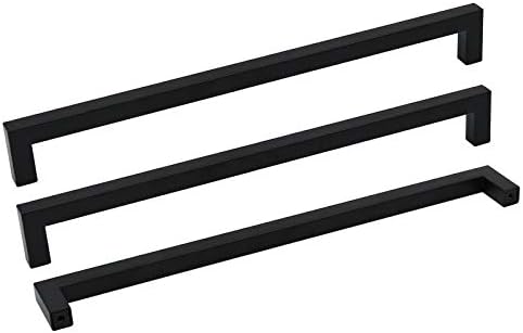 Goldenwarm 10 Pack Black Square Drawer Handles