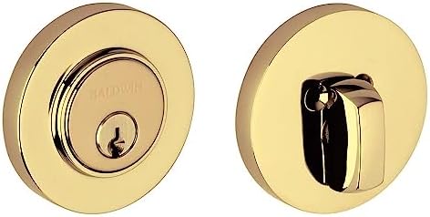 Baldwin Deadbolt Set - Enhanced Contemporary Polished Brass No Lacquer Keyed E