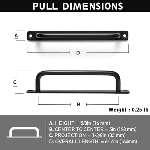 Sleek Matte Black Cabinet Pulls Set of 12 for Kitchen Drawers