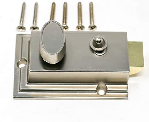 Defiant Satin Nickel Deadbolt Lock with Night Latch and Two Keys