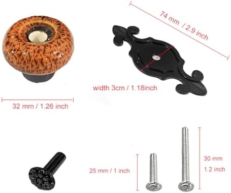 HUAMULAN 10 Pack Retro Ceramic Knobs Set