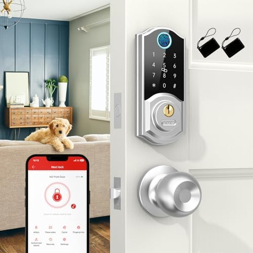 10 in 1 Keyless Entry Deadbolt Lock Set with Fingerprint and App Control