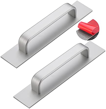 Stylish Aluminum Alloy Pull Push Door Handles - Self-Adhesive No Drilling 200mm