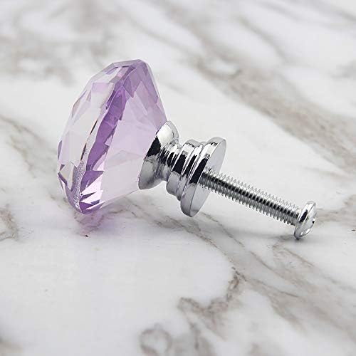 Elegant Purple Crystal Glass Cabinet Knobs Pulls