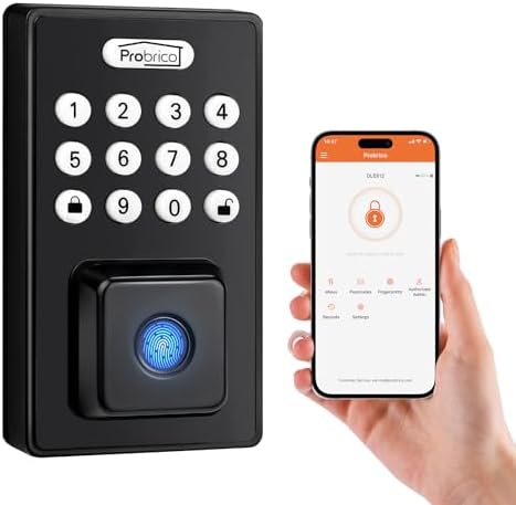Probrico Smart Door Lock with Fingerprint Keypad Security