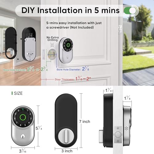 BANSKEY Keypad Fingerprint Entry Door Lock with Code