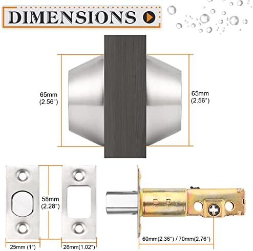 Probrico 3 Pack Satin Brushed Nickel Double Cylinder Deadbolt Lock