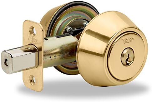 Yale Deadbolt Set 2 Cylinders Polished Brass