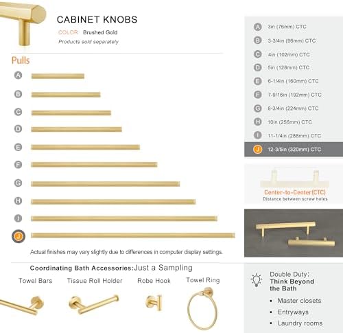 QOGRISUN Solid Brass Cabinet Pulls