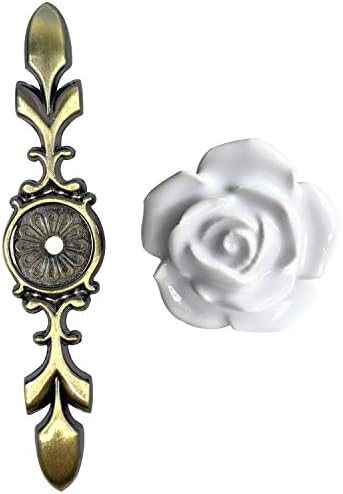 6-Piece Rose Ceramic Knobs Set for Retro Styling