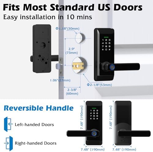 Pothunder Smart Keypad Door Lock with Handle