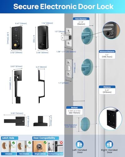 Wi-Fi Front Door Lock Set with Fingerprint and Smart App Control