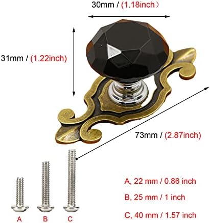 Stylish Crystal Knobs Set for Cabinets