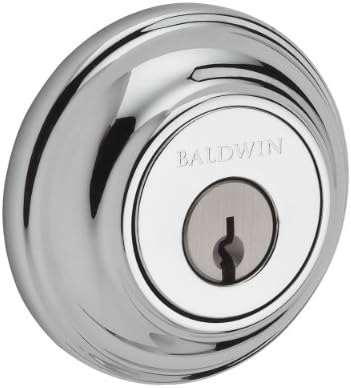 Baldwin SCTRD260 Polished Chrome Single Cylinder Traditional Round Deadbolt