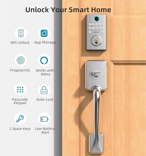 HEANTLE Smart Deadbolt Effortless Door Lock with Alexa Google Assistant