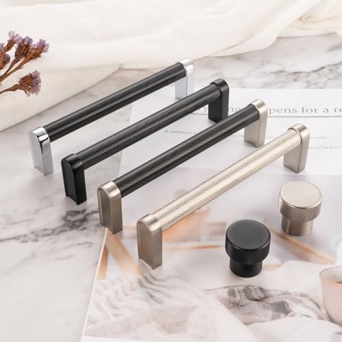 Elegant Black Chrome Pulls for Kitchen Cabinets