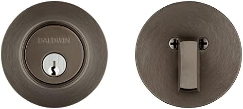 Baldwin Deadbolt Set - Enhanced Contemporary Polished Brass No Lacquer Keyed E