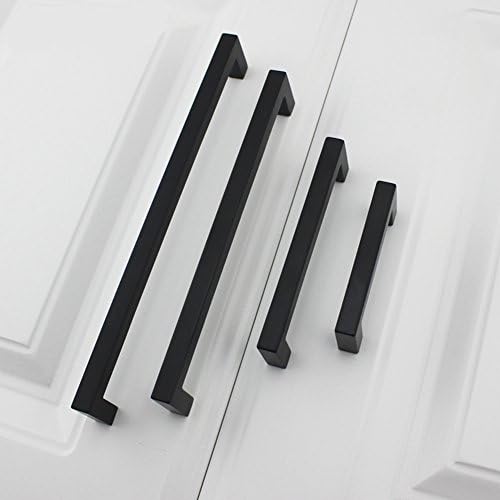 Goldenwarm 10 Pack Black Square Drawer Handles