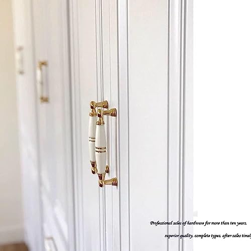 6 Pieces Ceramic Cabinet Handles with Zinc Alloy Mounting