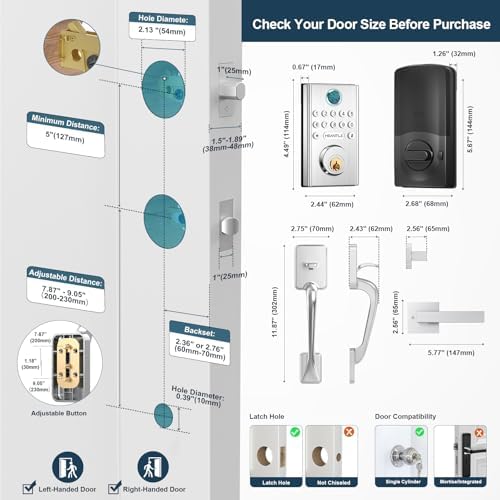 HEANTLE Smart Deadbolt Effortless Door Lock with Alexa Google Assistant