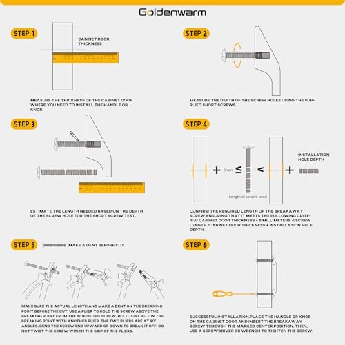 Goldenwarm 10 Pack Black Square Drawer Handles