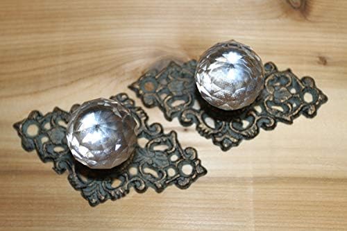 Elegant Knob Pulls Cast Iron Backplate 3-inch - HW-62