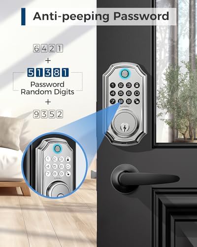 Keyless Entry Deadbolt with Handle Set - App Control and 100 Code Lock